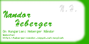 nandor heberger business card